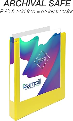 Vista 573 de Samsill Carpeta duradera de 1.5 pulgadas, fabricada en los Estados Unidos, carpeta de anillos en D, carpeta transparente personalizable, surtido