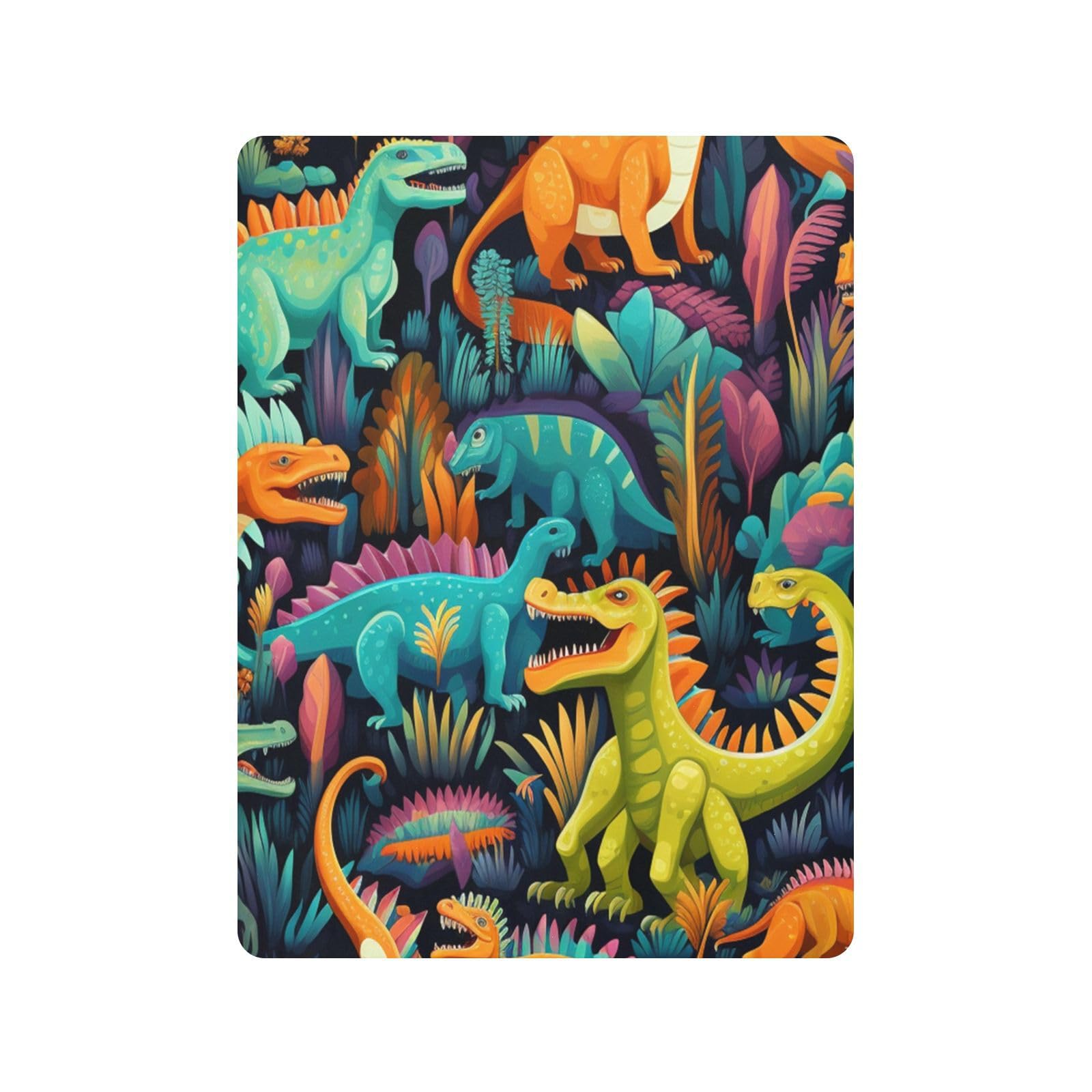 Dinosaures De Dessin Animé Coloré Drap Housse pour Lit BéBé en Coton Doux,Adapté au Matelas Parc