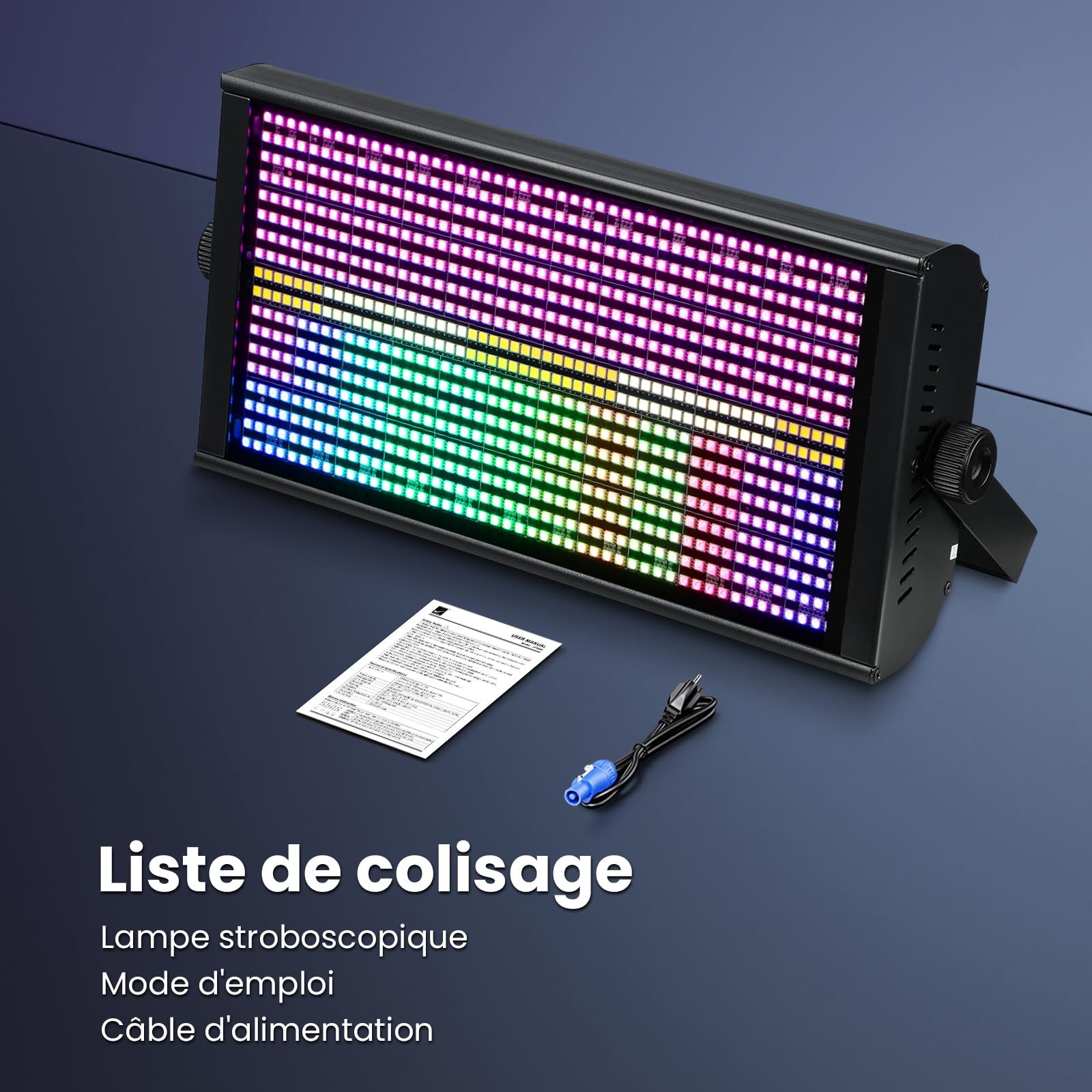 BETOPPER 260W LED Matricielle Lumières Stroboscope RGBW 4-en-1 Jeu de Lumiere Stroboscope Lavage et Mouvement Lumiere Soiree pour DJ Bar Fête (1PCS)
