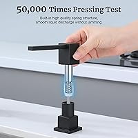 Vista 6 de Sink Soap Dispenser for Kitchen Sink (Matte Black), All Brass Built-in and Refill from Top Design,Metal Hand Soap & Dish Soap Copper Pump
