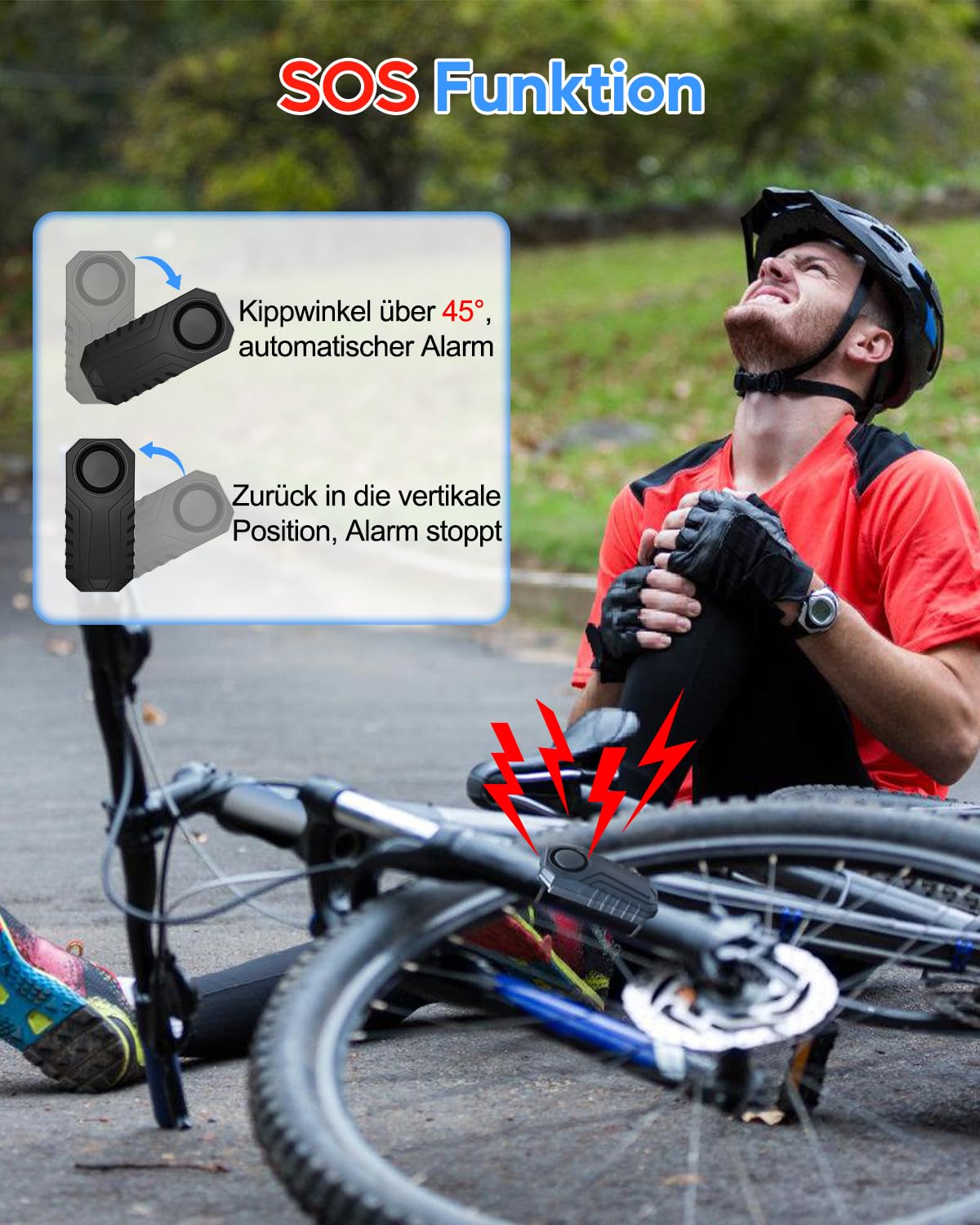 Cruxer 2 sistemi di allarme per bicicletta con telecomando, accessori per bicicletta senza fili, antifurto per moto, allarme per bicicletta, con funzione di allarme per scooter