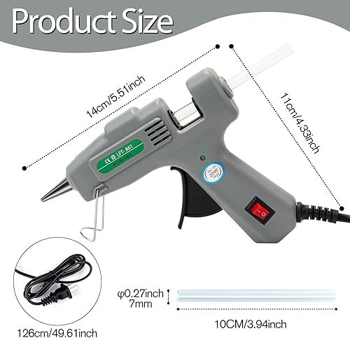Miniatura 19 de Pistola de pegamento caliente con 30 barras de pegamento, pistola de precalentamiento rápido de fusión caliente, kit de mini pistola de pegamento
