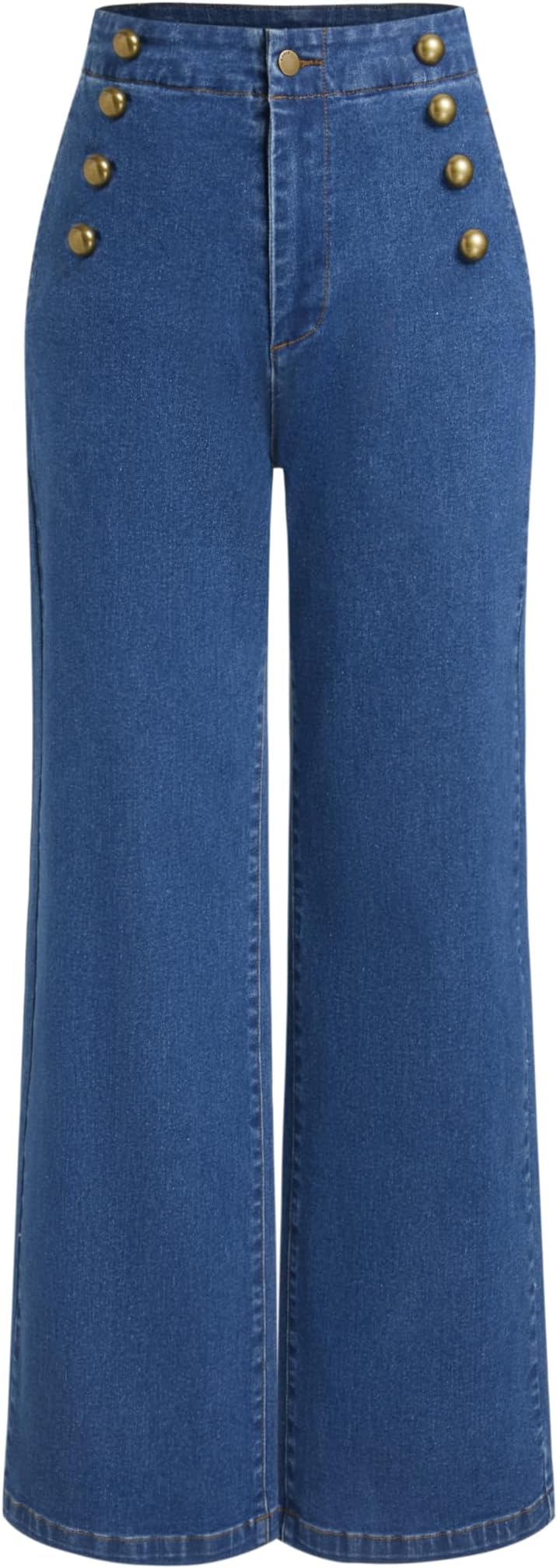 Womens Wide Leg Straight Leg Jeans High Waist Trendy Fashion Denim Slim Basic Dressy Casual Business Button Pants