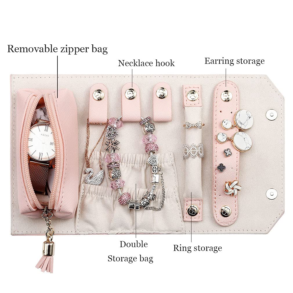 Sac à Bijoux De Voyage – Organisateur Pliable, Pour Colliers, Boucles D'oreilles, Bagues - 11