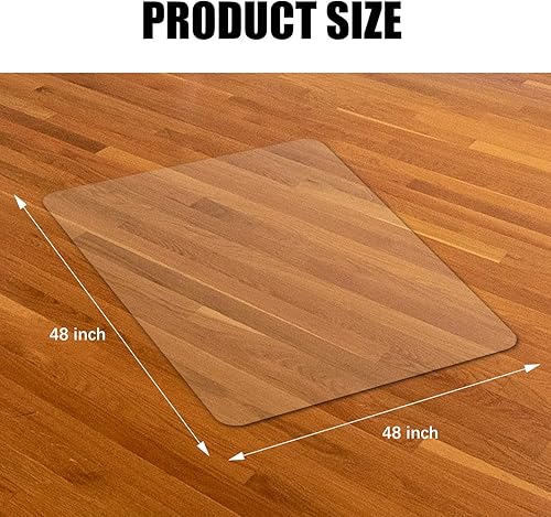 Vista 7 de Kuyal tapete transparente para silla, uso en suelos duros, 48.0 x 36.0 pulgadas, protector de suelo para oficina u hogar