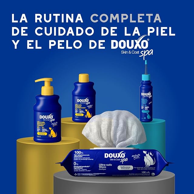 Foto 8 de 8 de DOUXO® Skin & Coat SPA - Toallitas Multiusos ultrasuaves para Perros y Gatos, 100 toallitas, reducen…