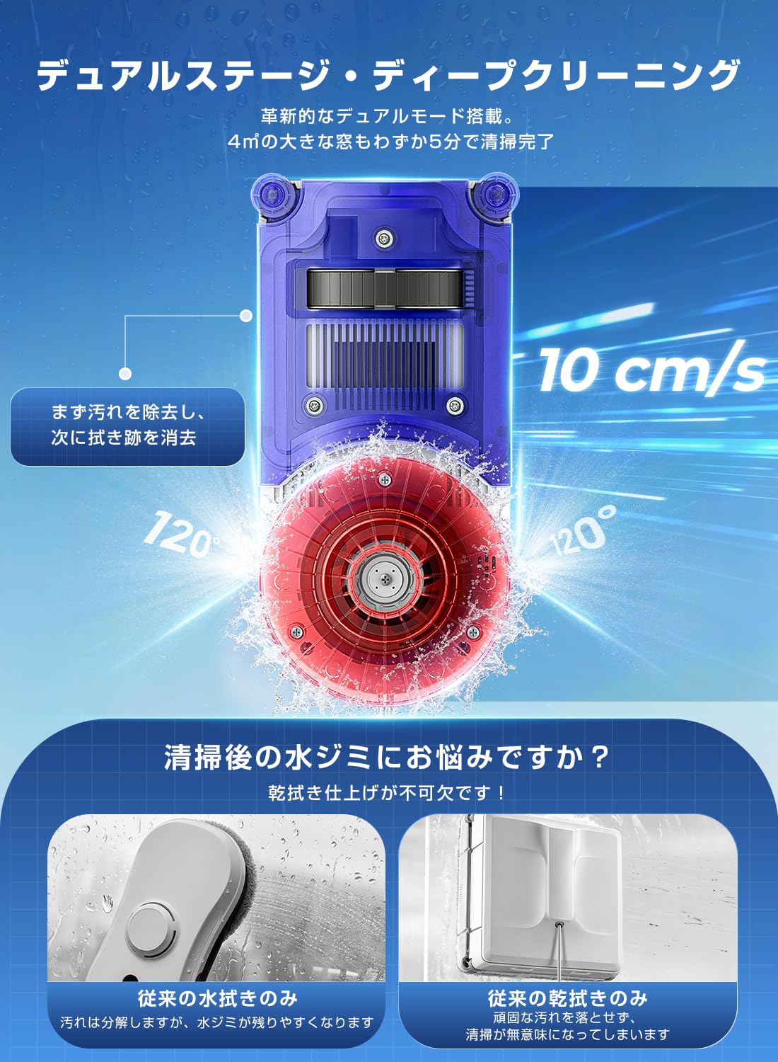 Amazon | HUTT 窓掃除ロボット 業界初！窓拭き 自動 エッジ清掃強化