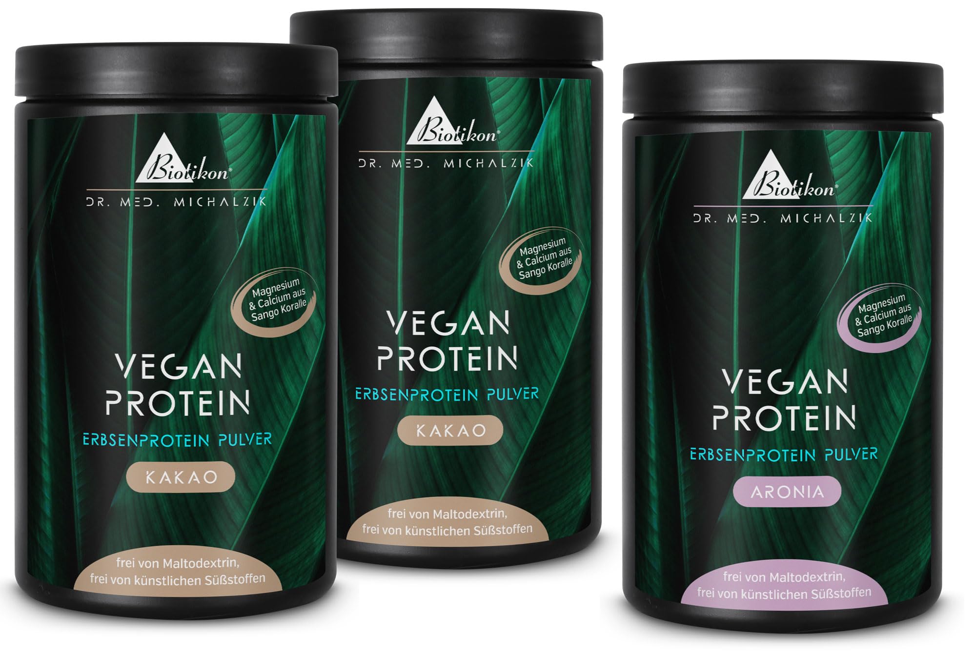 Proteine 3er-Pack nach Dr. Michalzik, 16 g Protein, 3x 10 Portionen | Mit Erbsenprotein, Calcium, Magnesium und Kokosmilchpulver • eigene deutsche Produktion • ohne Zusätze