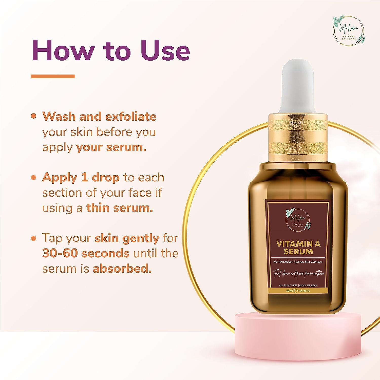 Retinol Serum for Face (Vitamin A) | Anti Aging Serum | Aloevera Extract | Hyaluronic Acid & Niacinamide Serum | Reduces Fine Lines & Wrinkles | Boosts Collagen | All Skin Types | 30ml