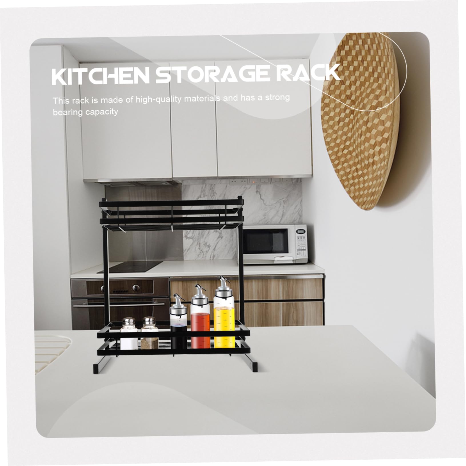 Cabilock Mensola Portaoggetti Per Spezie Organizer Per Armadietti Da Cucina Rastrelliera in Ferro Per Utensili Da Cucina Portabottiglie Per Spezie