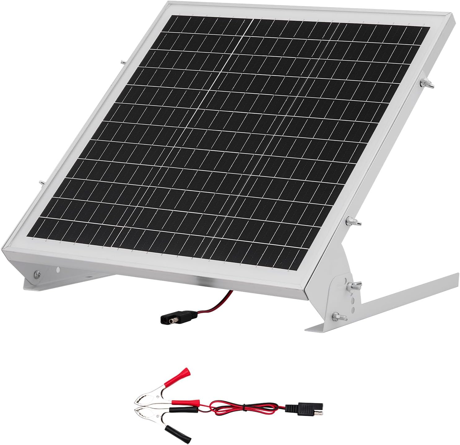 VEVOR 20W 12V Photo voltaic Battery Trickle Charger Maintainer, Mono Photo voltaic Panel Battery Charger with Constructed-in MPPT Controller & Adjustable Mount Bracket, IP65 Waterproof for Automotive Boat RV Trailer Home Roof