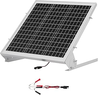VEVOR 12V Monokristallines Solarpanel-Kit 20W, Batterieladegerät mit integriertem MPPT-Controller & verstellbarer Halterung, IP65 wasserdicht für Auto, Boot, Wohnmobil, Anhänger, Hausdach