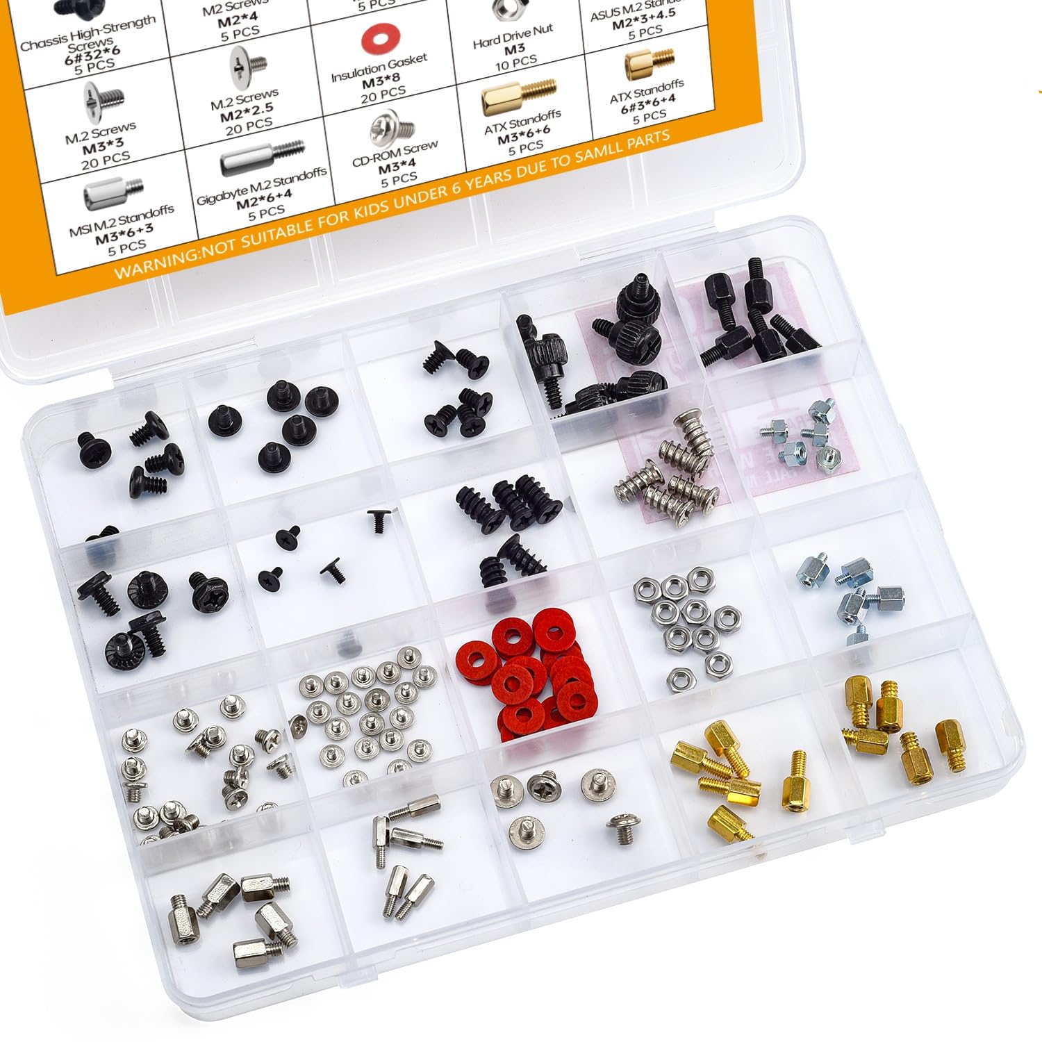 150PCS Computer PC Screws M.2 Standoff SSD Mounting Screws Kit for Motherboard, SSD, Hard Drive, PC Case, Power Supply, M.2 SSD Standoff Mounting Screws for Computer Laptop DIY & Repair