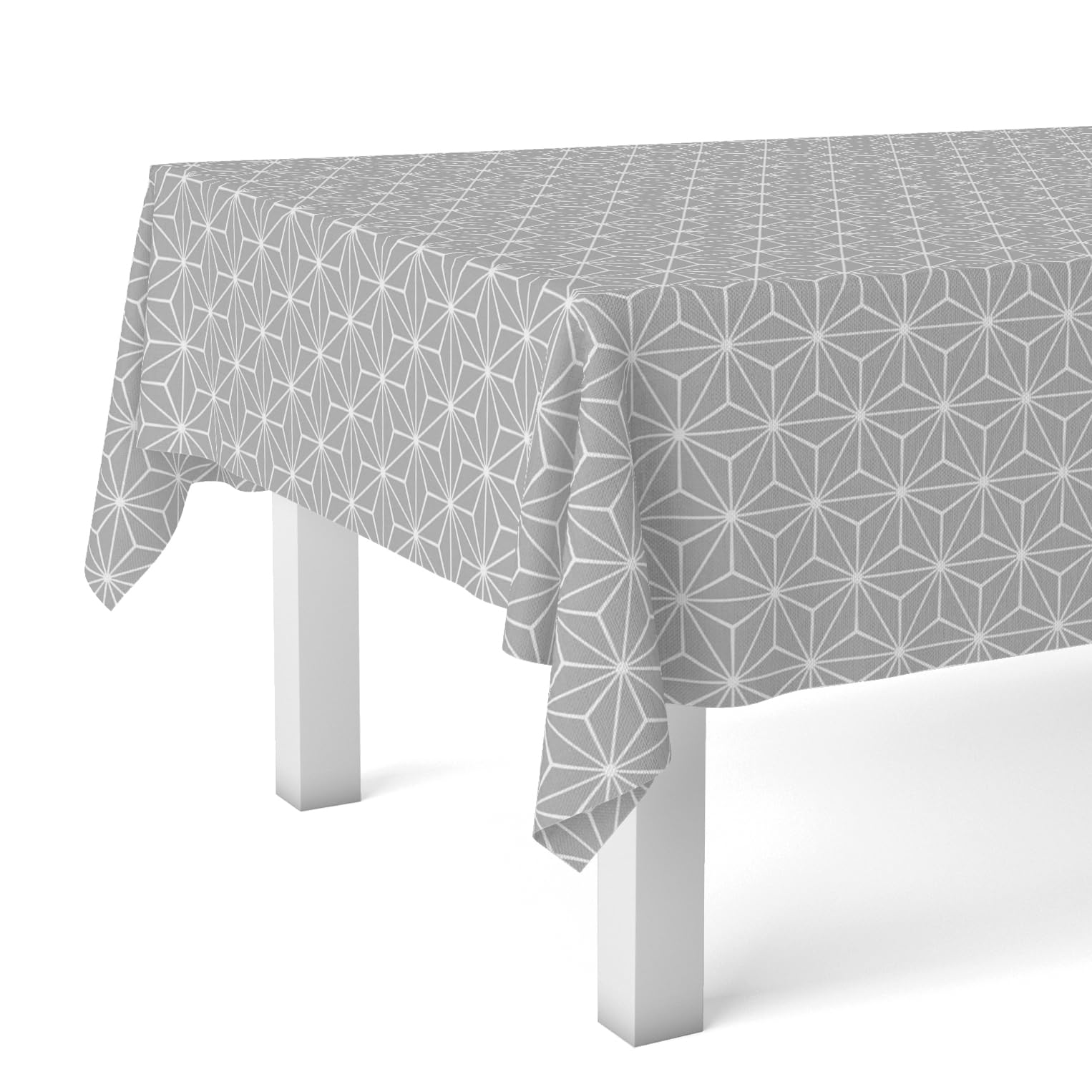 Nappe en toile cirée grise Martina Home Polygon 250x140 pour table moderne