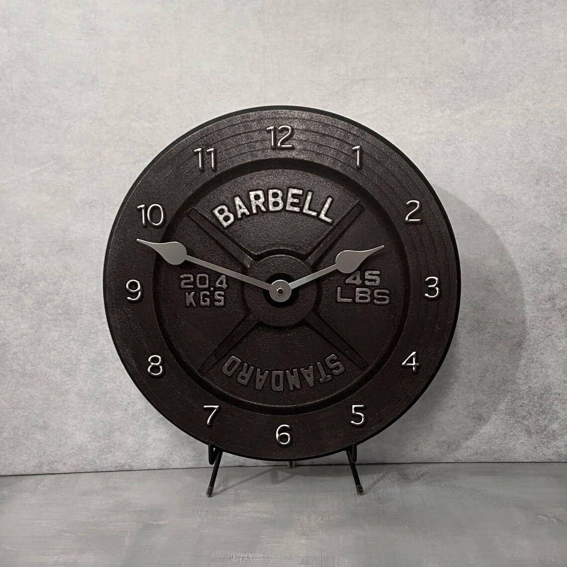 Barbell Wall Clock | Ultra Quiet Quartz Mechanism | Hand Made in USA | Ultra Quiet Quartz Mechanism | Hand Made in USA Beautiful Crisp Lasting Color | Comes in 8 Sizes | 10-Inch