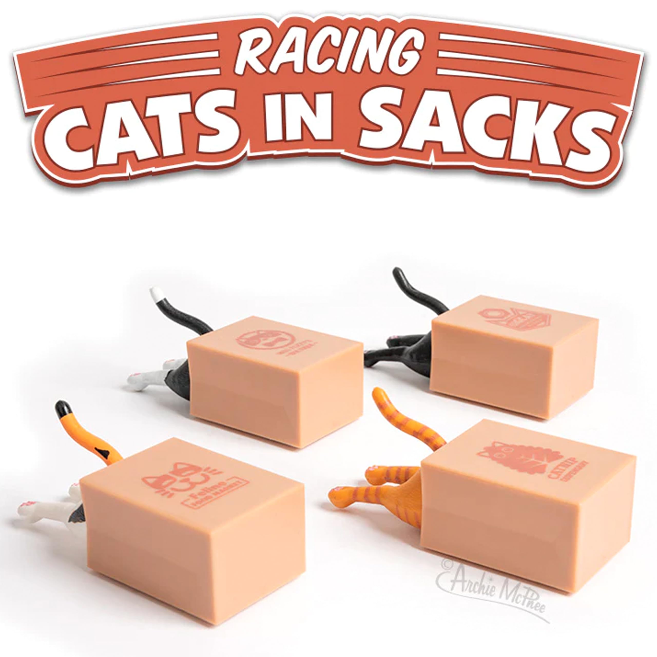 Amazon.com: Accoutrements Archie McPhee Racing Cats in Sacks