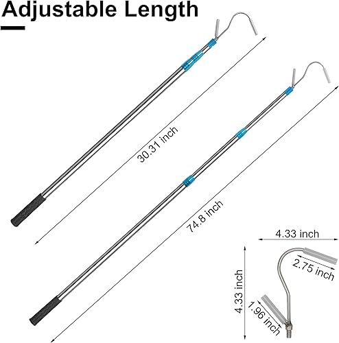 Miniatura 3 de SUNCARACCL Recuperador de carga para camión, herramienta de alcance de 6 pies para cama de camioneta, herramienta de alcance extensible multiusos