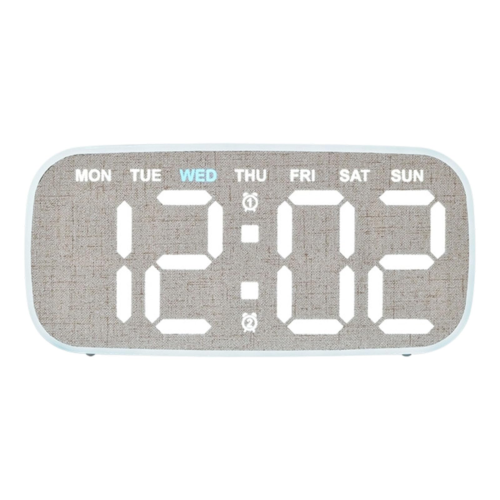 YWLUUOO Digital Alarm Clocks for Bedrooms Desk Clock with Date, Day of Week, Temperature, Dimmer for Bedside Table, Living Room Desk Alarm Clock