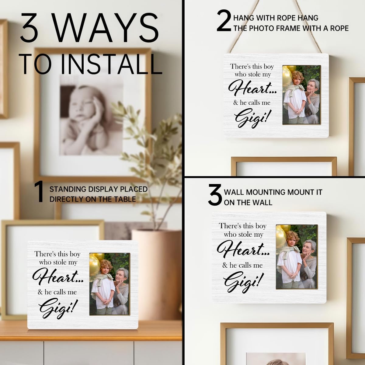 JioJio Chan Gigi Gifts Picture Frame for Grandma - 4 x 6 Inch Photo - Grandma Gift Picture Frame for Grandmother Mothers Day Birthday Christmas - Image 3