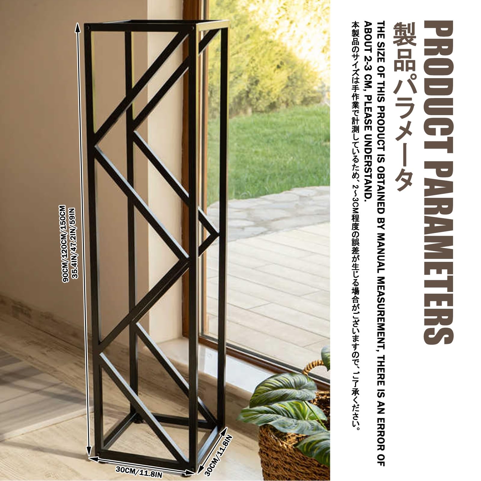 Robustes Kaminholzregal für den Innen- und Außenbereich, einfache Montage für Kamin, Terrasse, Gartenlagerung