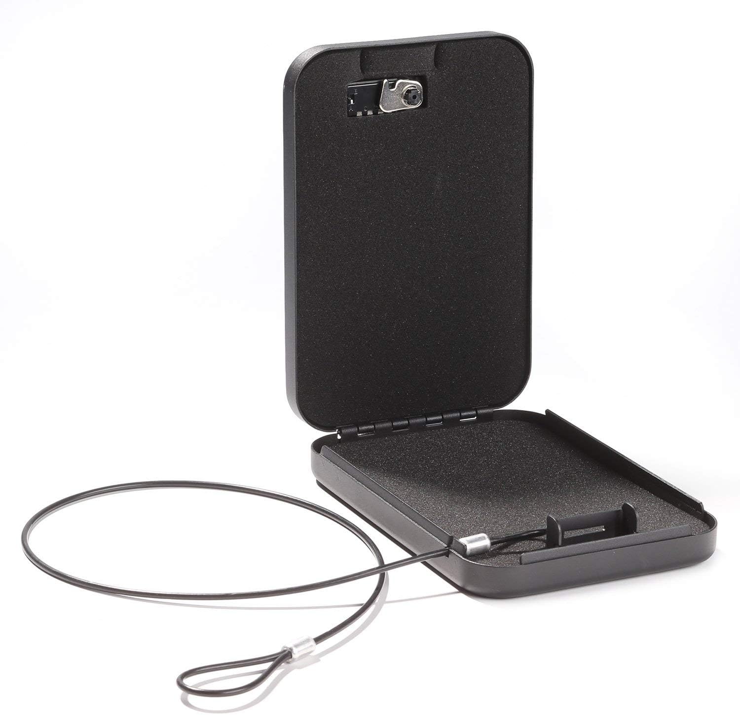 Handgun Safe Vault Security Steel Pistol and Revolver Safety Case with Combination Lock Box (Black)