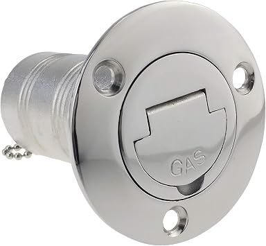 NRC&XRC 1-1/2"38mm Boat Gas Deck Fill/Filler with Keyless Cap 1-1/2" Marine 316 Stainless Steel Hardware for Boat Yacht Caravan