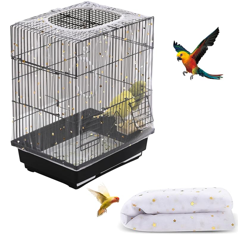 Protetor Coletor de Sementes para Gaiola de Aves em Tela de Nylon DECKALY Star-white, 1 unidade