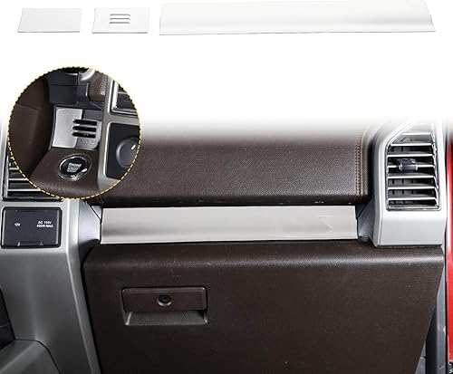 Vista 7 de Voodonala Accesorios de control central para F150, decoración para Ford F150 2015-2020, ABS rojo, 3 piezas (altura 1.69 pulgadas)