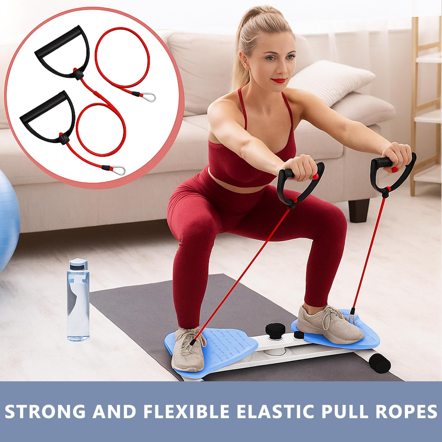 Machine Twist Waist avec podomètre et cordon de serrage, planche d'équilibre Twister, charge maximale 120 kg, (écran numérique) perte de poids, entraînement des muscles abdominaux, entraînement