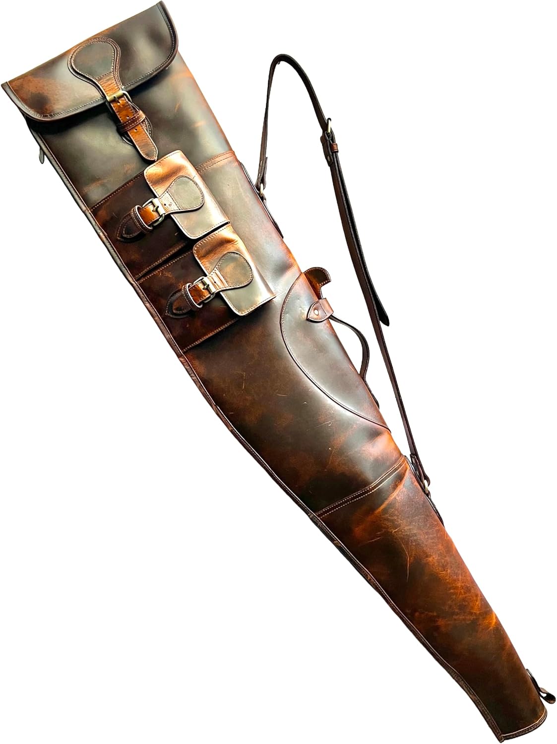 Cowhide Leather Holster Rifle Bag Unscoped Gun Cases Scabbard Rifle Sling Handmade Shotgun Case Hunting Case Scoped & Unscoped