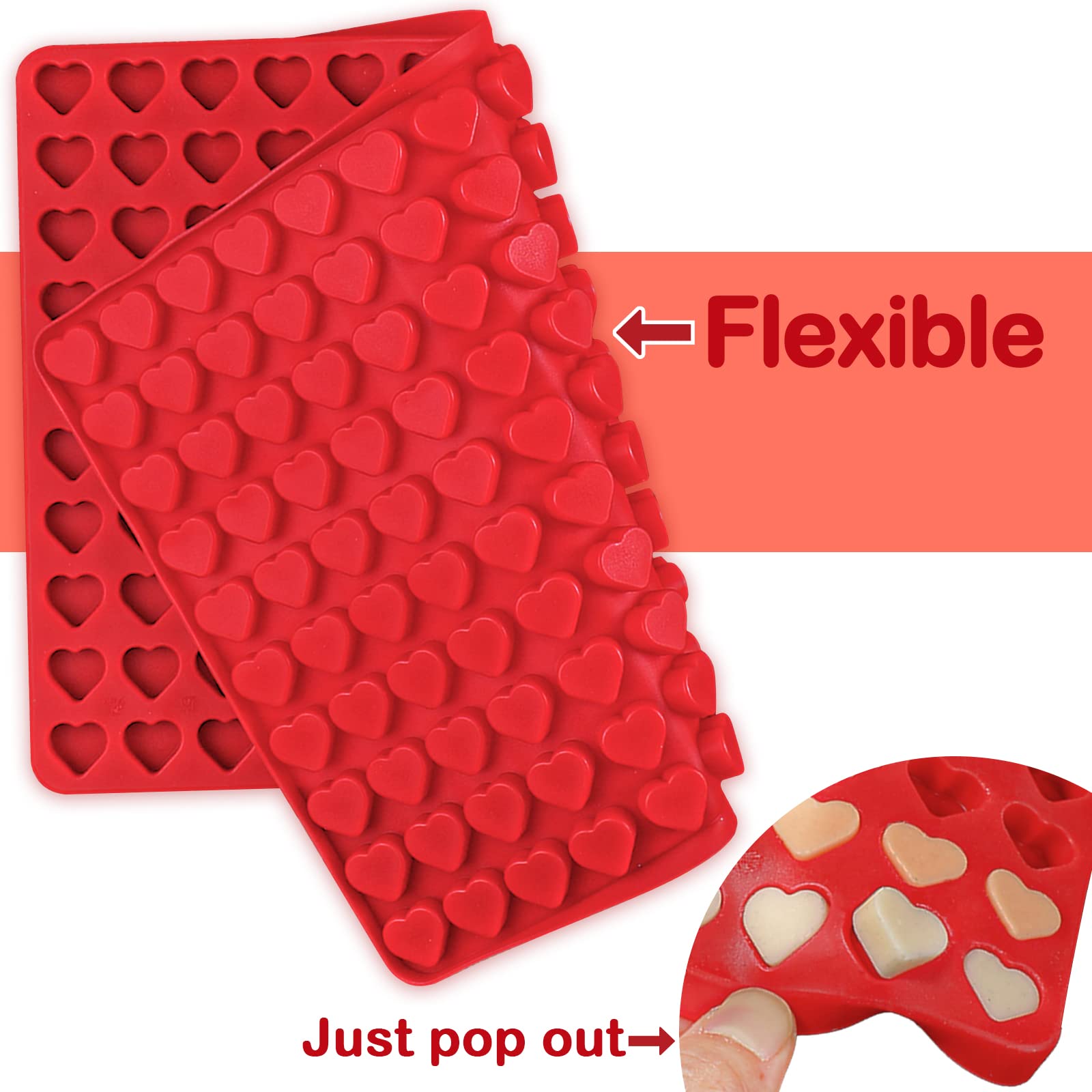Webake Stampo Per Cubetti Di Ghiaccio A Cuore In Silicone – 2 Pezzi Rosa E Rosso, Per San Valentino E Cocktail