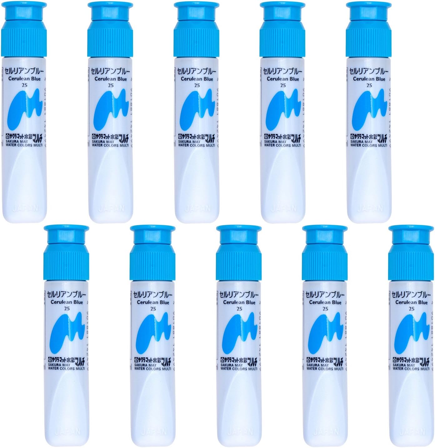 Sakura Crepas Paint Matte Watercolor Multi Cerulean Blue 10 pcs MWMP-P#25 (10)