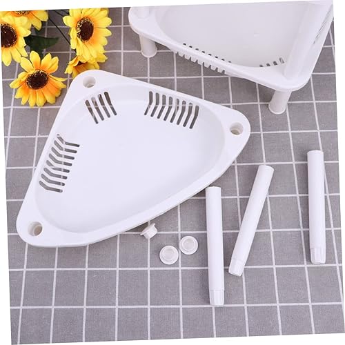 Miniatura 3 de Cabilock Estante de almacenamiento de 3 estantes cuadrados, estantería de plástico, organizador de estantes de esquina para baño, estante de