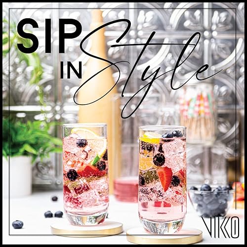 Miniatura 5 de Vikko Vasos para beber, juego de 12 vasos de 12 onzas, vasos de vidrio transparente para agua o jugo, vaso de vidrio Highball y vasos de agua para