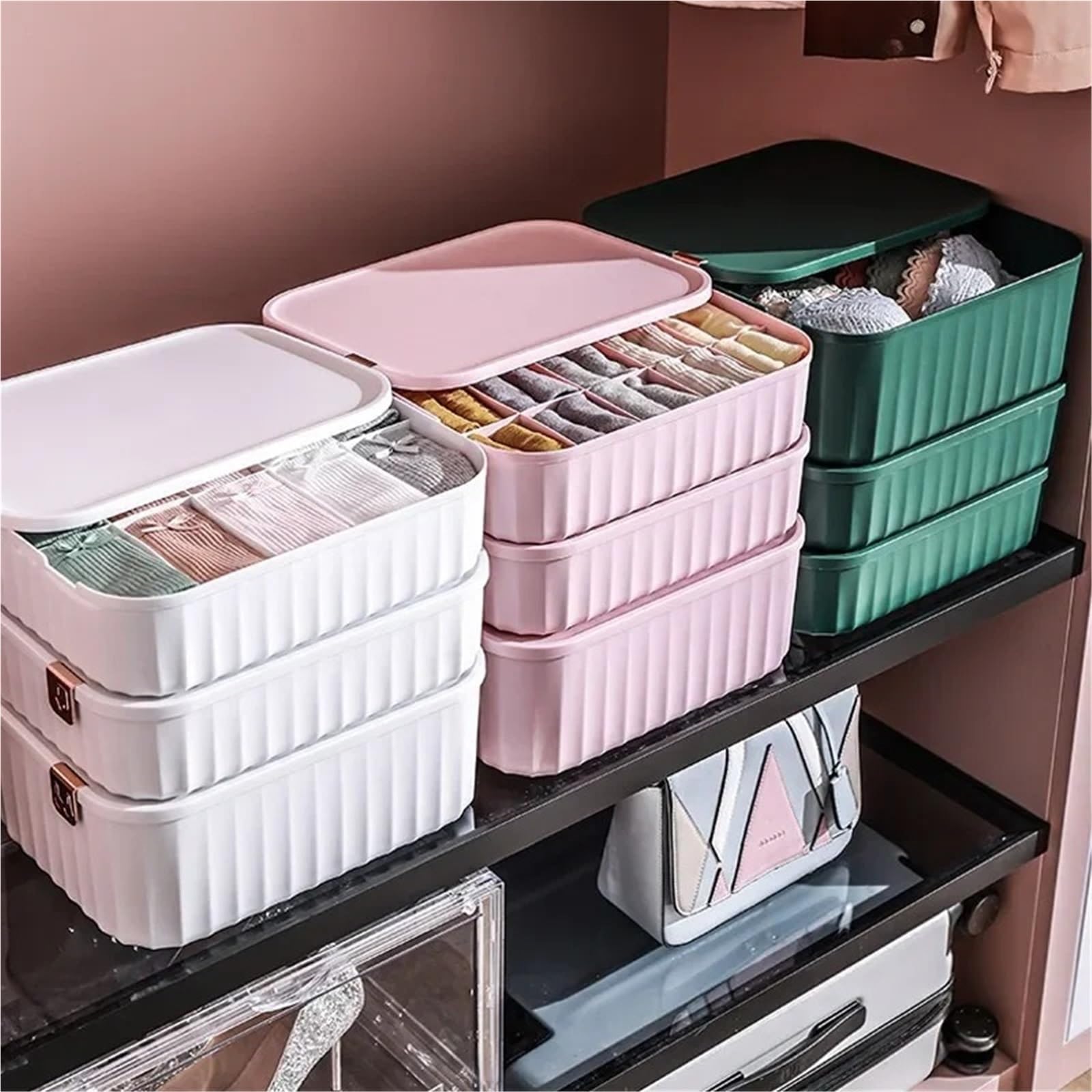 Organizzatore per cassetti della Biancheria Intima, Scatola per riporre Calzini, Armadio per Reggiseni
