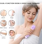 Bikini Trimmer Women, Electric Shaver for Women, IPX7 Waterproof Bikini Razor for Pubic Hair, Underarms, Sensitive Areas, Purple