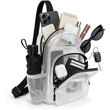 TPU Crossbody Sling Bag for Women,Waterproof Chest Bag with Adjustable Strap, Stadium Clear Bag for Travel Concert