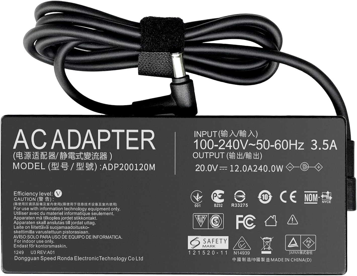 240W Charger Fit for Asus Rog Zephyrus G14 G15 M16 S15 S17, ADP-240EB B 20V 12A AC Adapter, Strix Scar 15 G533QS Gaming Laptop