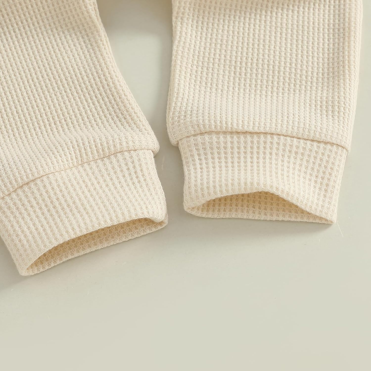 Sejardin Infant Fall Winter Outfit Waffle Baby Boy Clothes Letter Long Sleeve Sweatshirt and Stretch Pants 6 12 18 24M Set - Image 7