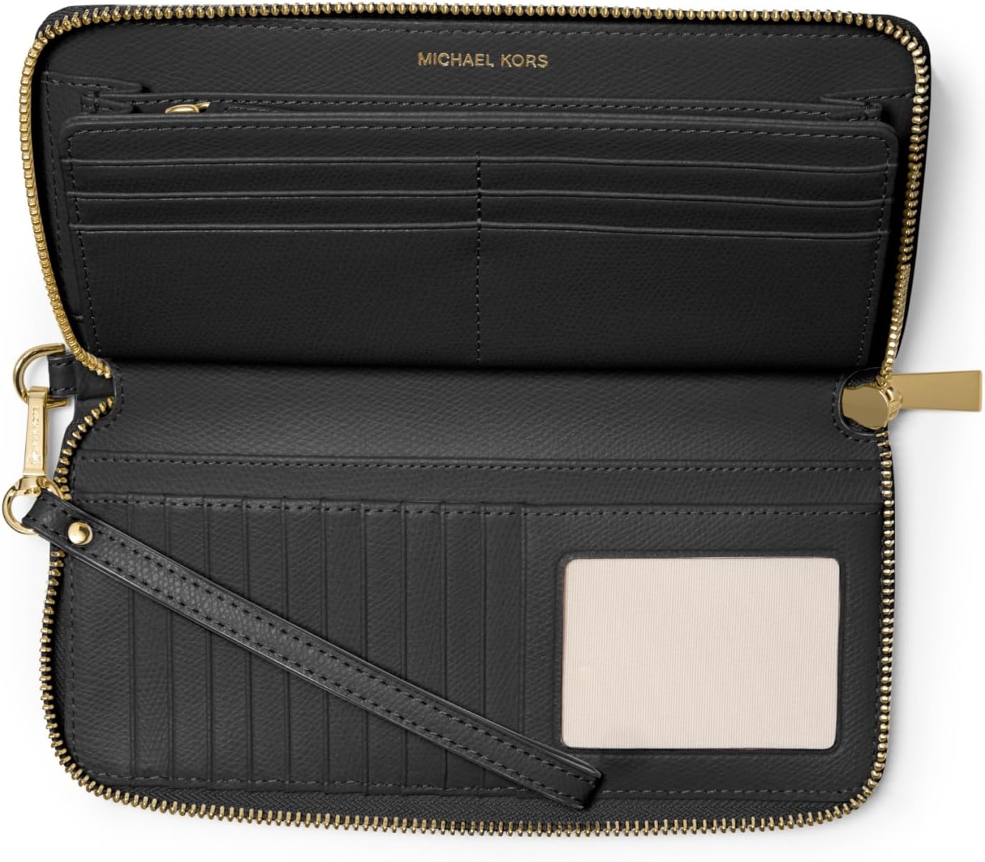 Michael Kors Jet Set Travel Continental, Gold-Tone Hardware/MK Signature Coated Twill/Brown/Black - Image 2