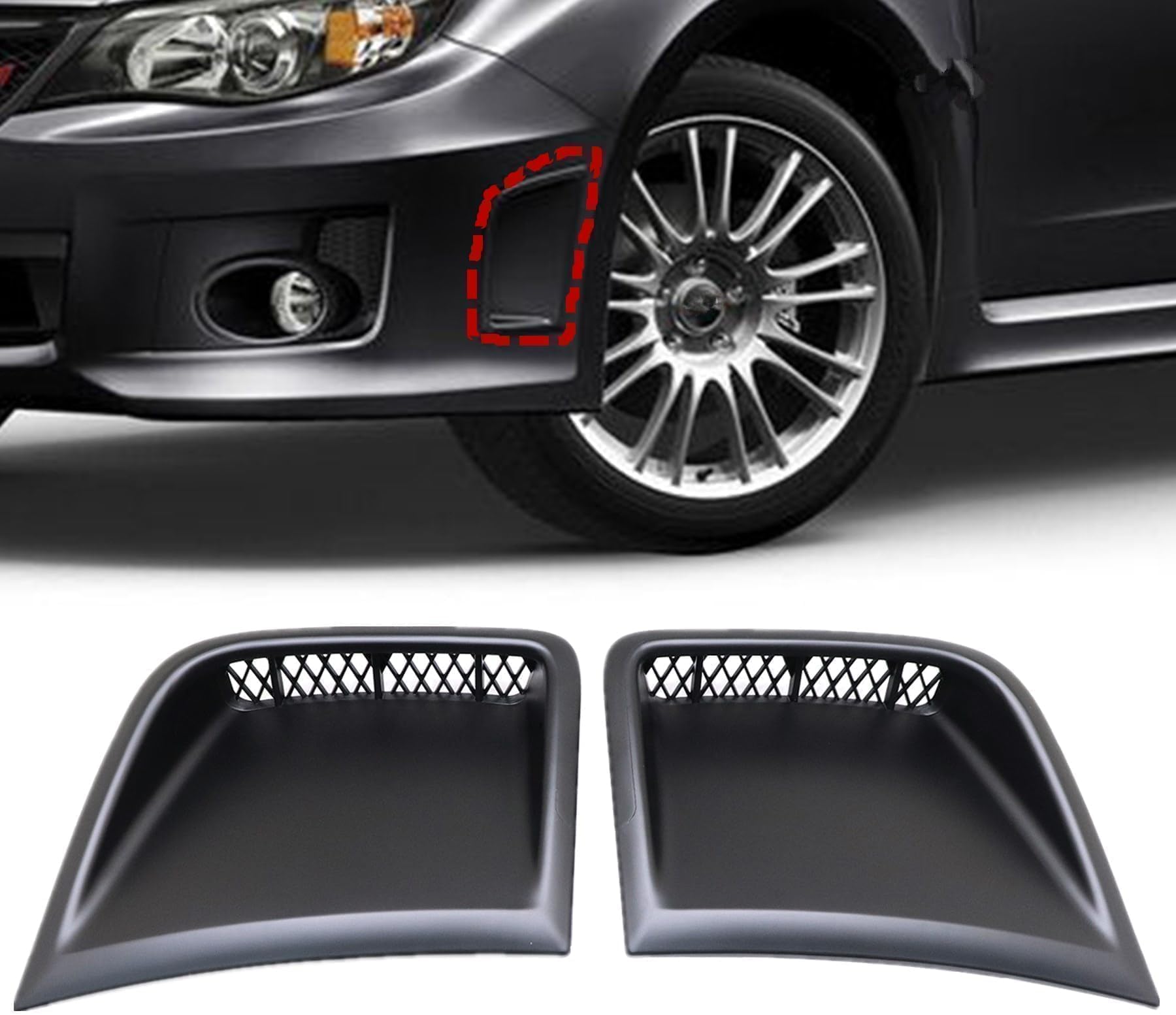 XQSMWF 1 Pair Front Bumper Bezel Corner Cover - Left and Right Side Fit for Subaru Impreza WRX STi 2008-2014 Replaces 57739FG010 57739FG020 Black Bumper Insert Panel