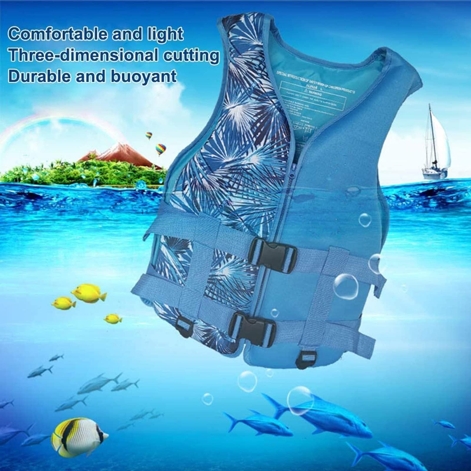 Vestes de Pêche en Néoprène avec Fermeture Éclair et Ceinture Réglables, Vestes de Pêche for Kayak, Bateau, Plongée en Apnée for Adultes et Enfants
