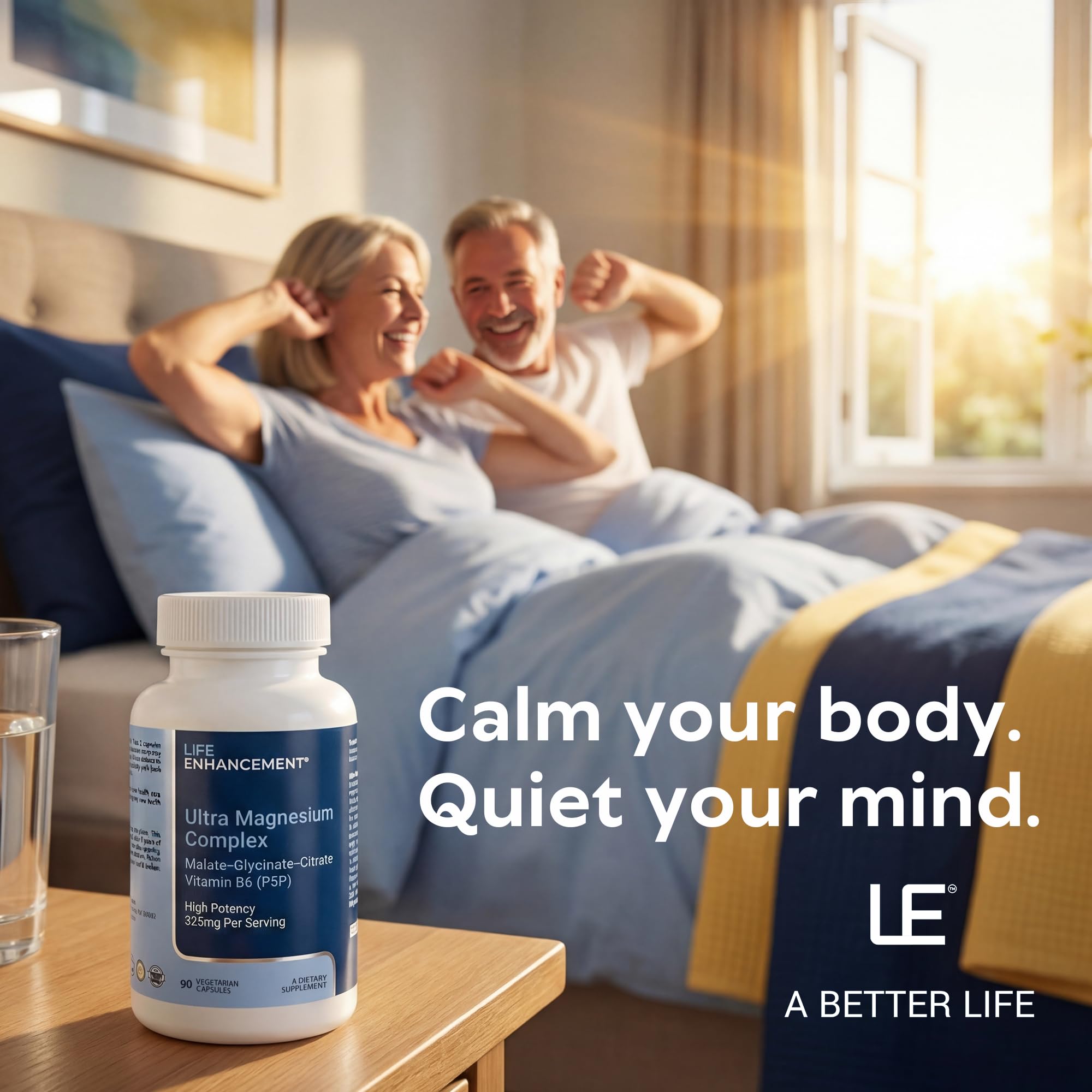 Life Enhancement Ultra Triple Magnesium Complex - 325 mg - with B6, Glycinate, Malate & Citrate - Magnesium Supplement Enhance Sleep and Brain Function - Made in USA (90 Vegetarian Capsules) — Amazon image 2