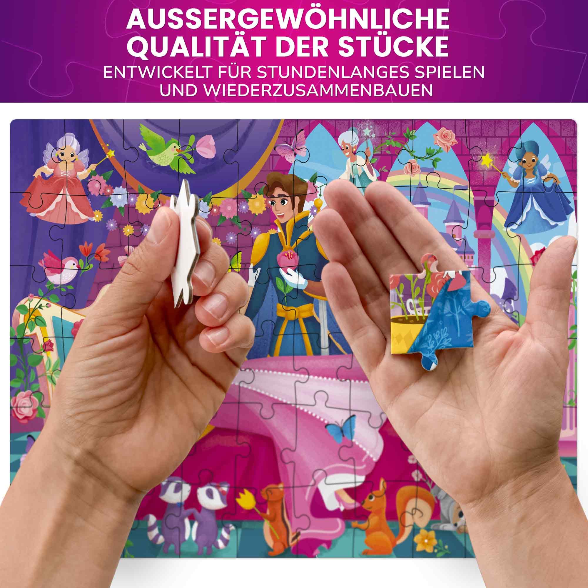 QUOKKA Puzzle ab 4 5 Jahre - 4x60 Teile Puzzle Mädchen ab 5 6 Jahre - Lernspielzeug Märchen für Kleinkinder - Geschenk Spielzeug für Kinder 6 7 8 Jahre