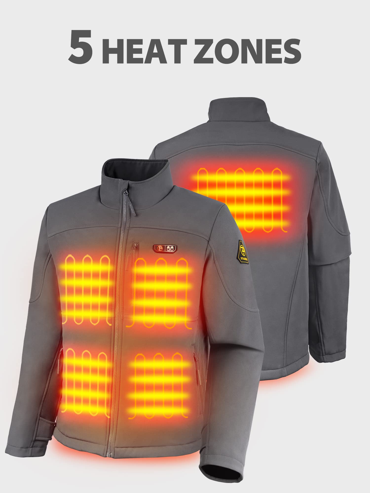 PTAHDUS Mens Heated Jacket Soft Shell