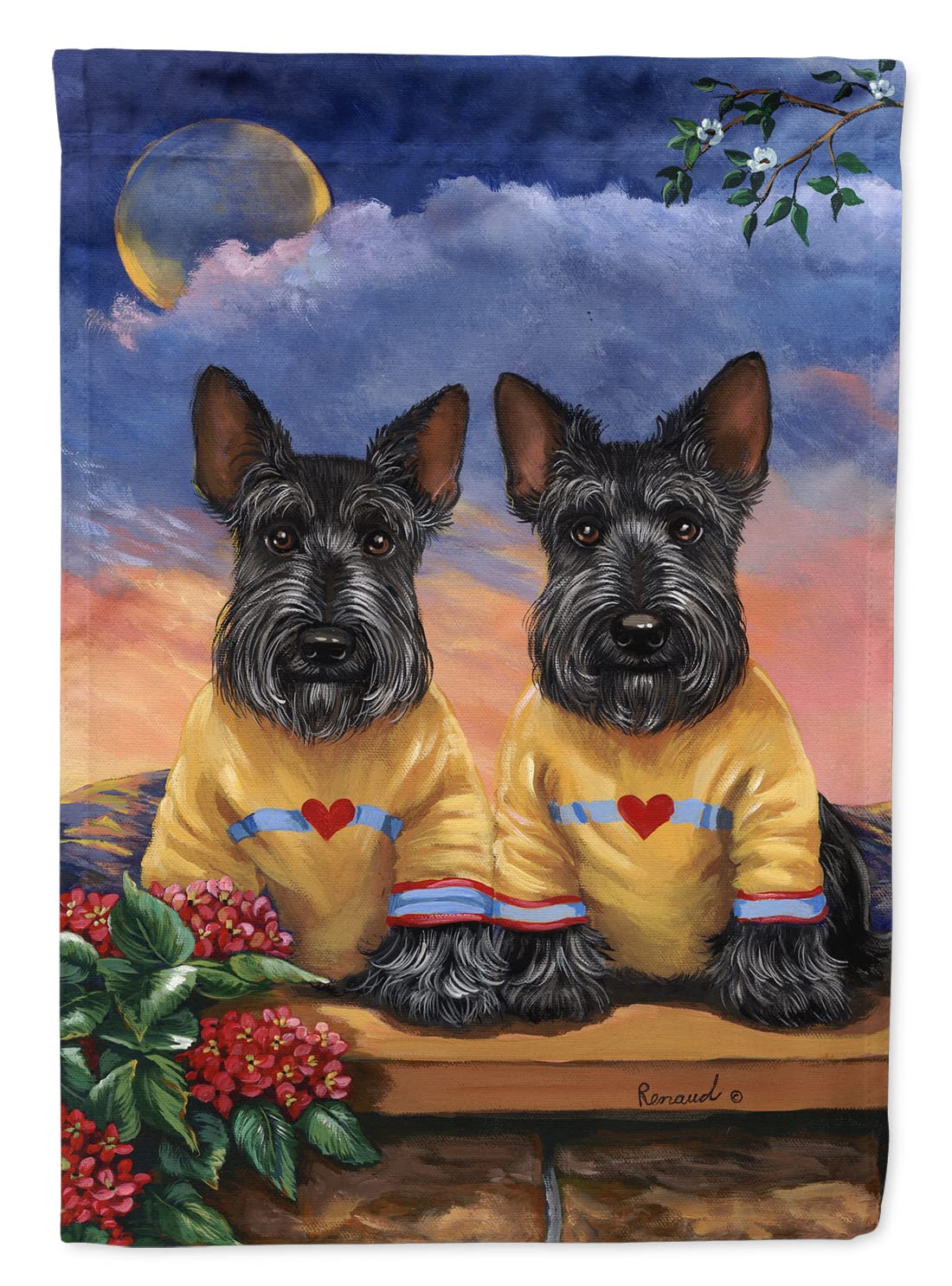 Caroline's Treasures PPP3182CHF Scottie Soulmates - Stampa su tela, formato casa, multicolore