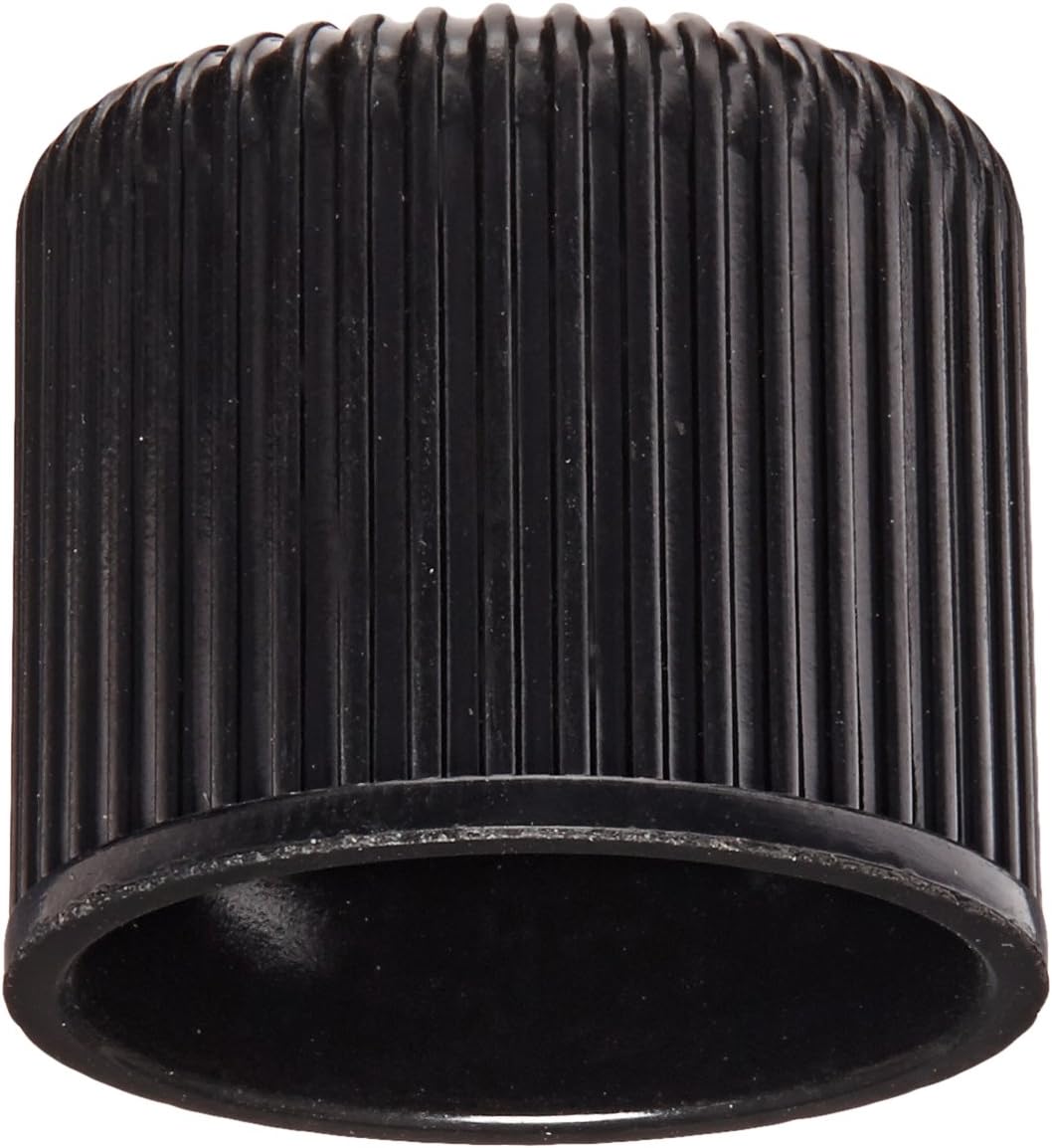 Kimble 73800-18415 Phenolic Screw Cap with Rubber Liner, Black, 18-415 GPI Thread Finish (Case of 1000)