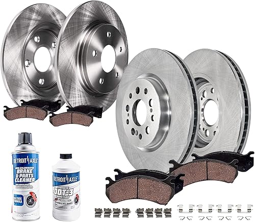 Miniatura 35 de Detroit Axle - Kit de frenos para 2005-2010 Scion TC Rotores de freno de disco delantero y trasero pastillas de freno de cerámica con hardware 2006