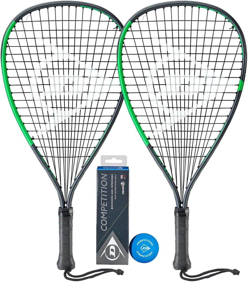 Dunlop Nanomax Pro Racketball Racket Twin Set & 3 Dunlop Balls