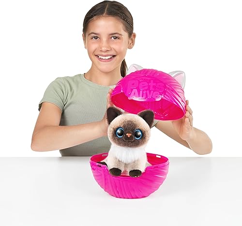 Miniatura 3 de Pets Alive Smitten Kittens Surprise (Birman Cat Bonnie) por ZURU Nurture Play Soft Toy Unboxing Adopta 10 sonidos interactivos